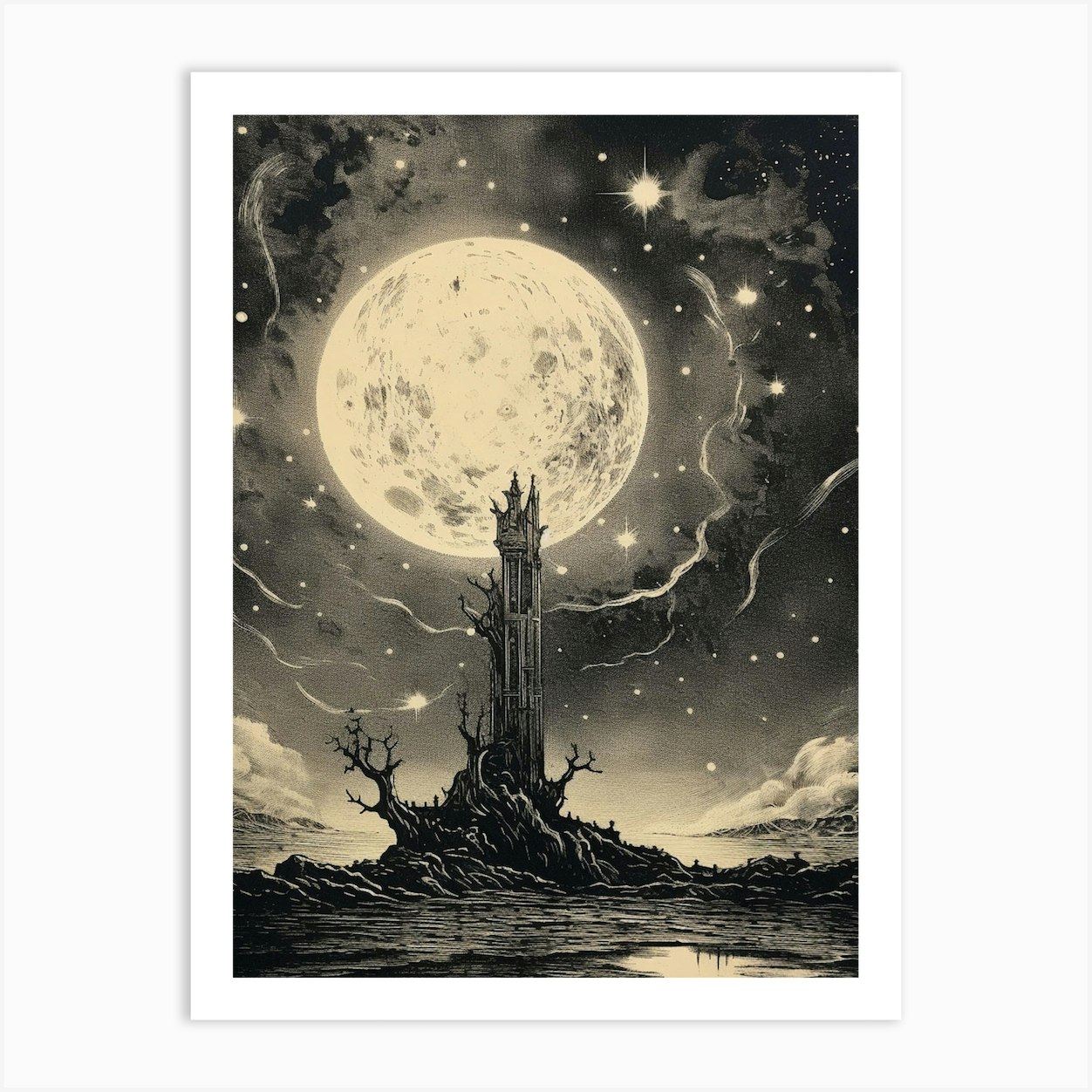 Ancient Storybook Etching Art Print by Achilles' Art Trove Fy