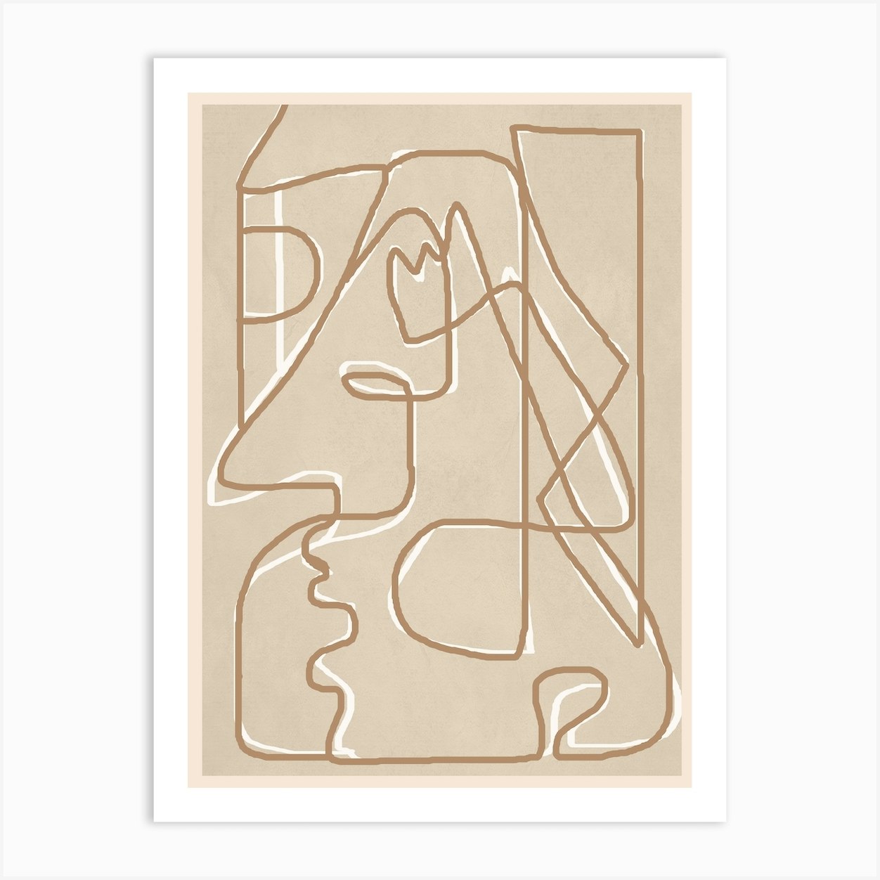 Abstract Face Sketch 2 Art Print by Nadja - Fy