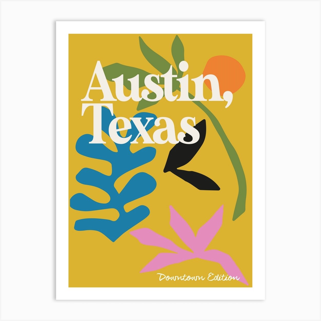 Austin Texas Abstract Art Print by Dazey Print Shop Fy