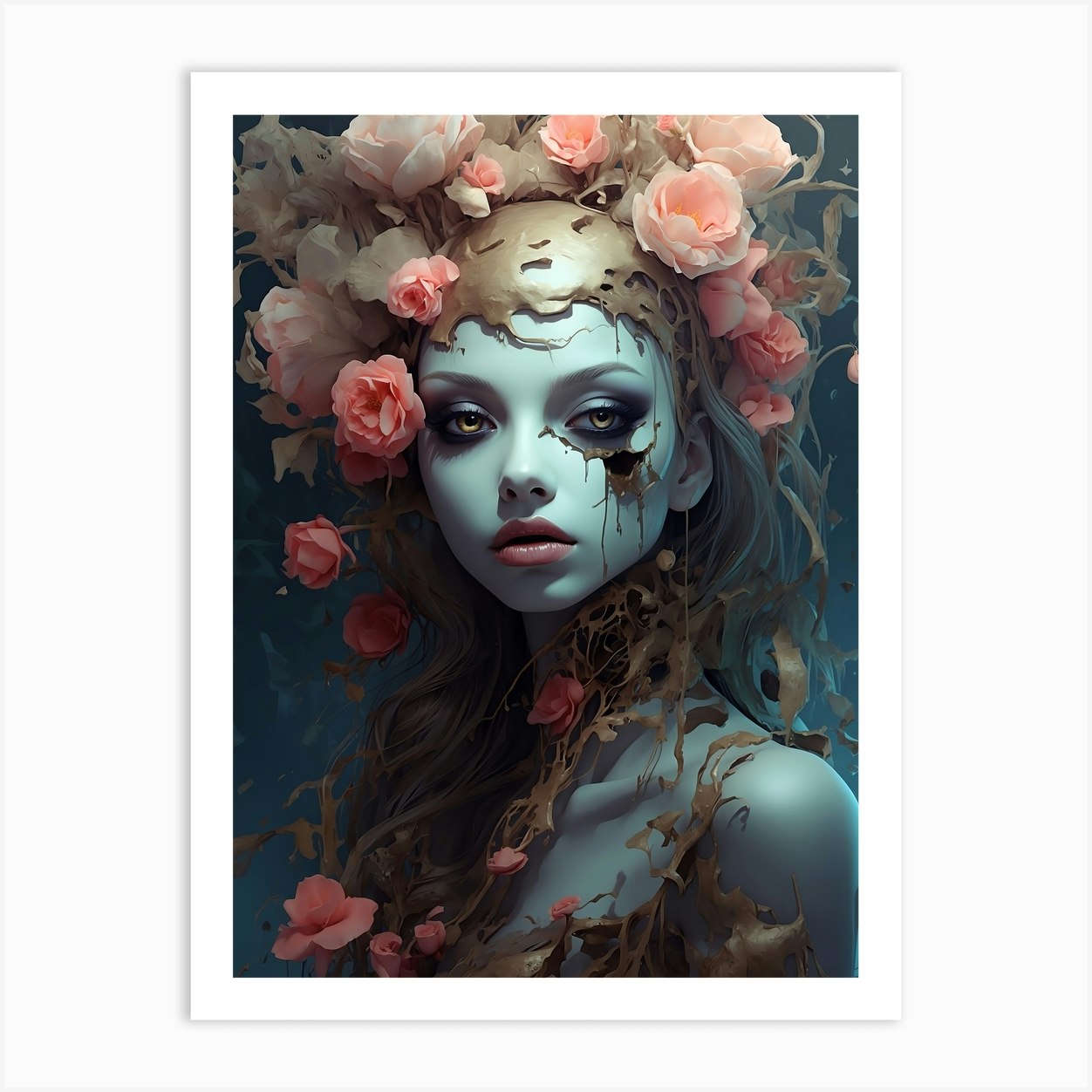 Zombie Flower Girl Art Print by OneloveOneArt - Fy