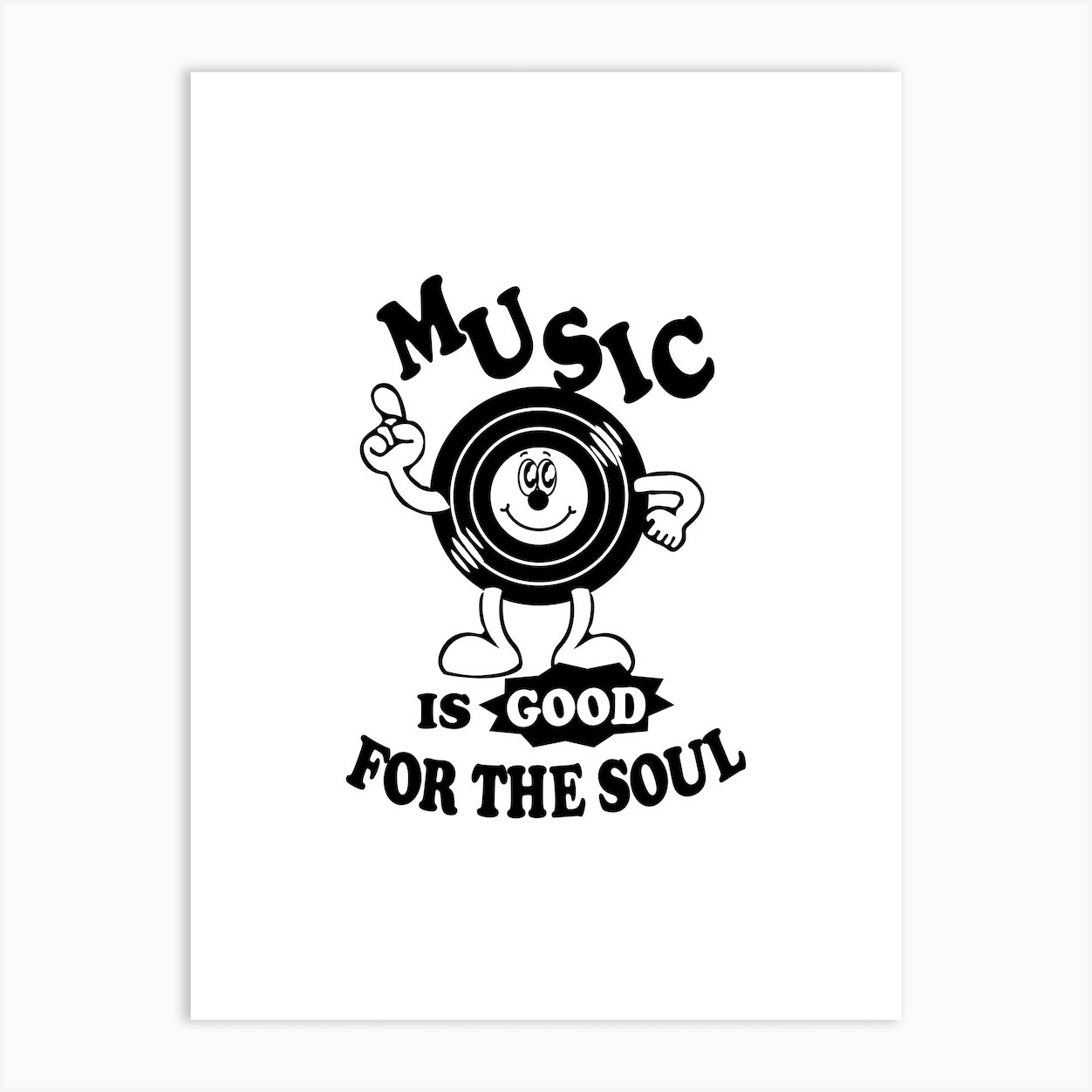 Music Is Good For The Soul Vinyl Record Mantra Art Print by The New