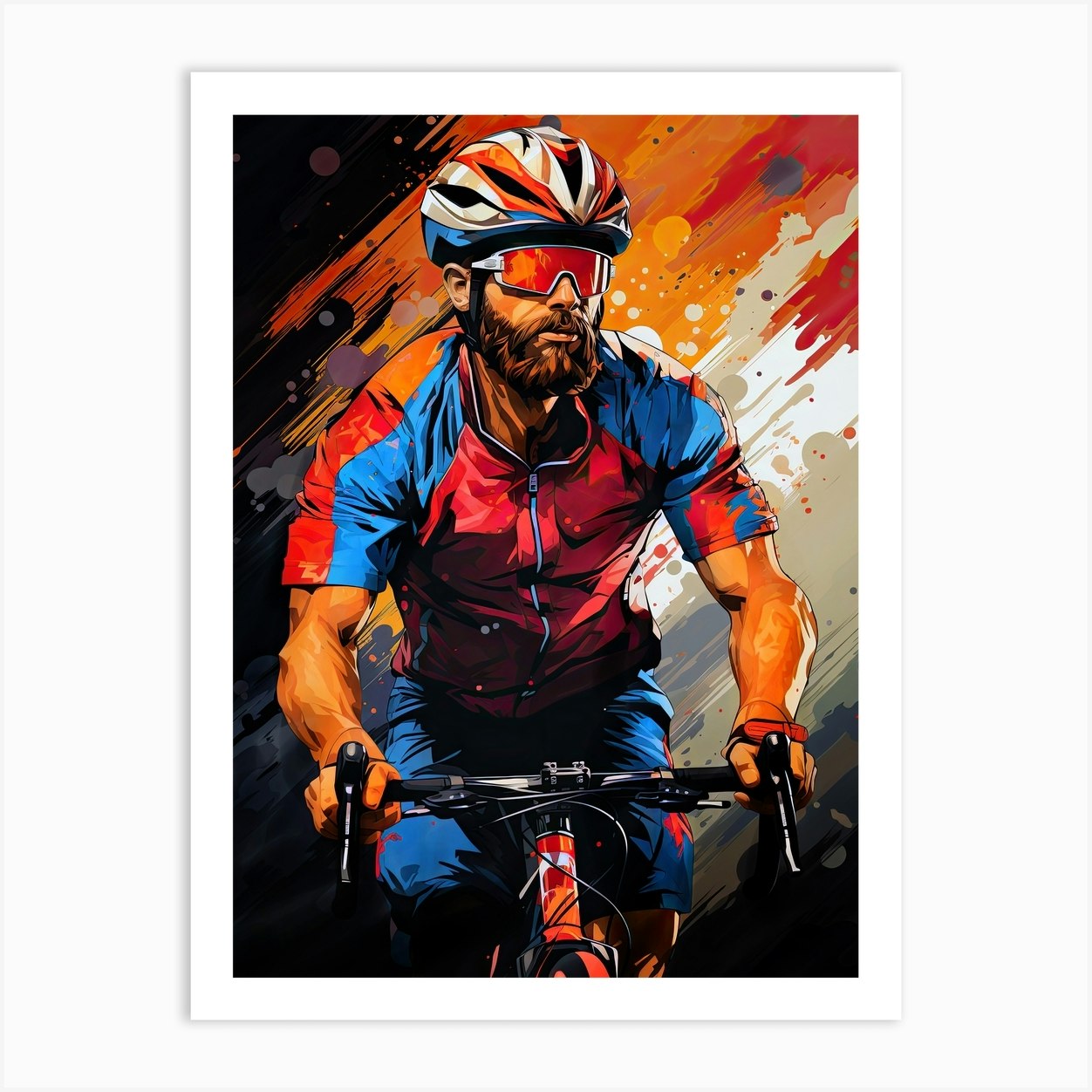 Bike Rider sport Art Print by JBJart Justyna Jaszke - Fy