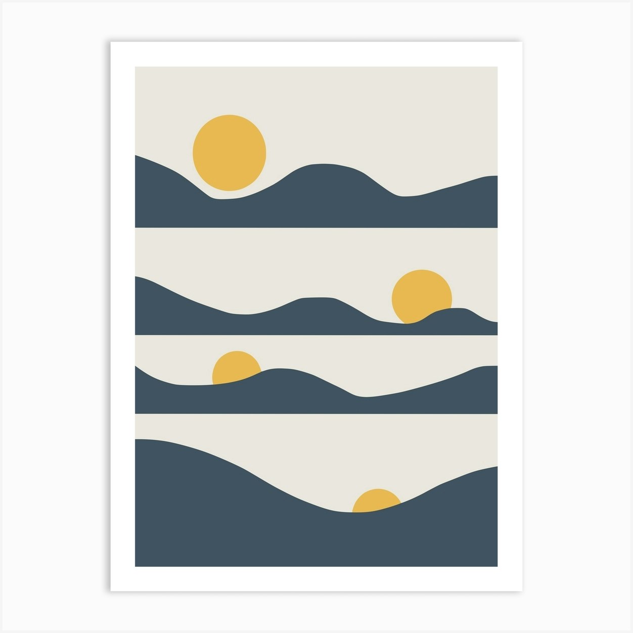 Sunset Phases Art Print by Little Dean - Fy