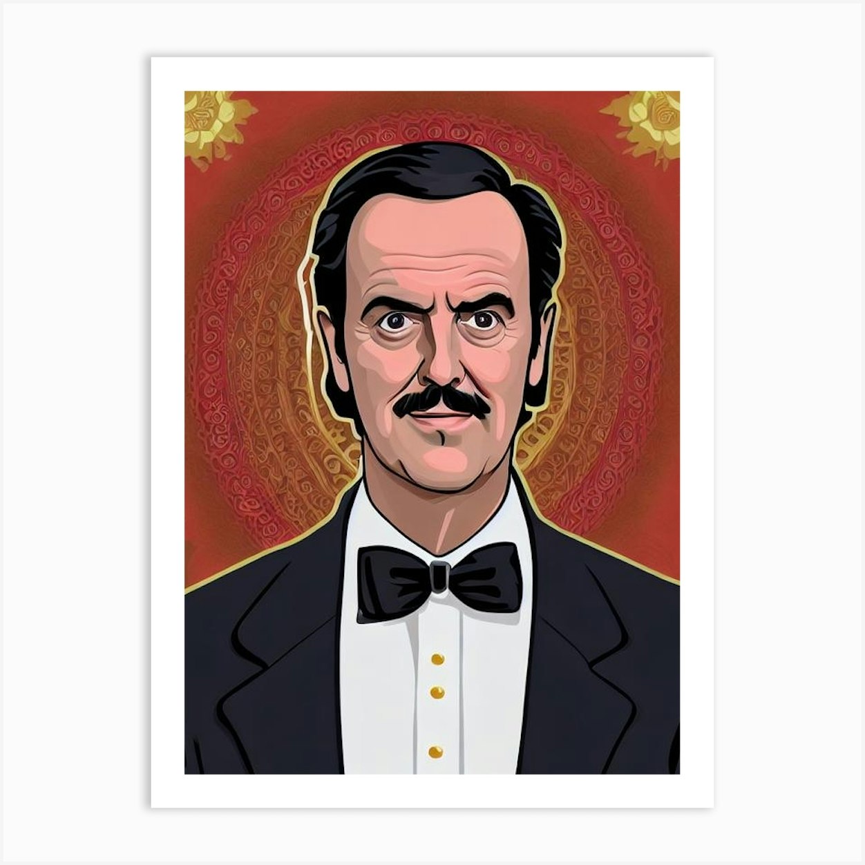 John Cleese Illustration Movies Art Print by Lights Camera Action - Fy