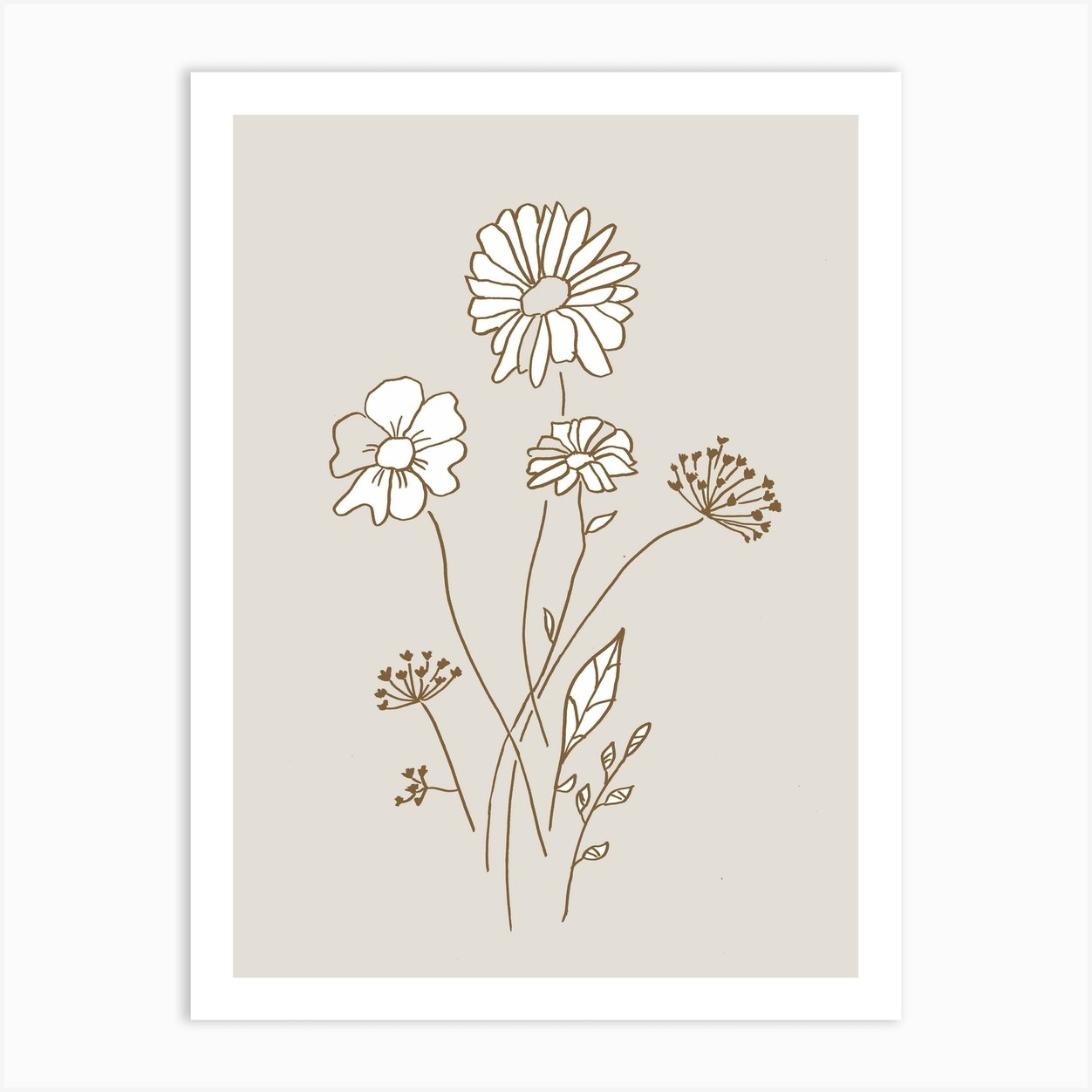 Skandi Flower Bouquet Art Print by Mantika Studio - Fy