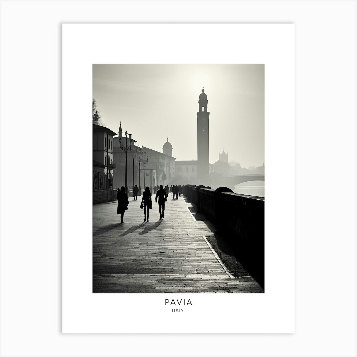 Poster Of Pavia Italy Black And White Analogue Photography 4 Art