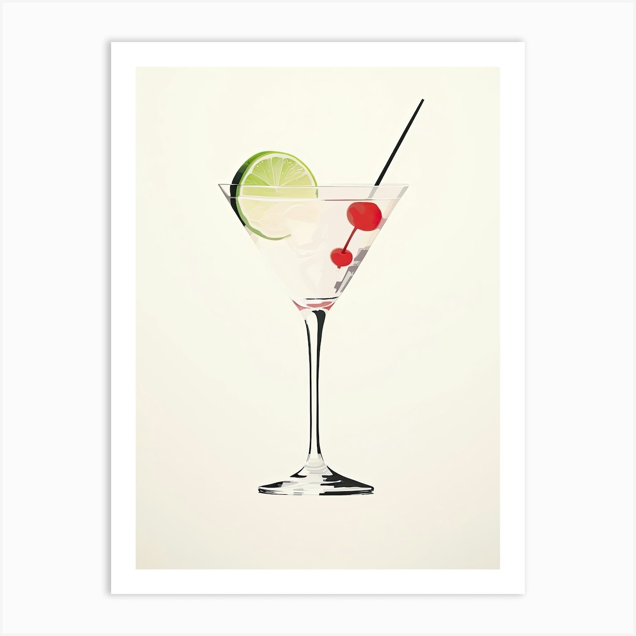 Watercolour Daiquiri Floral Infusion Cocktail 3 Art Print by Artful