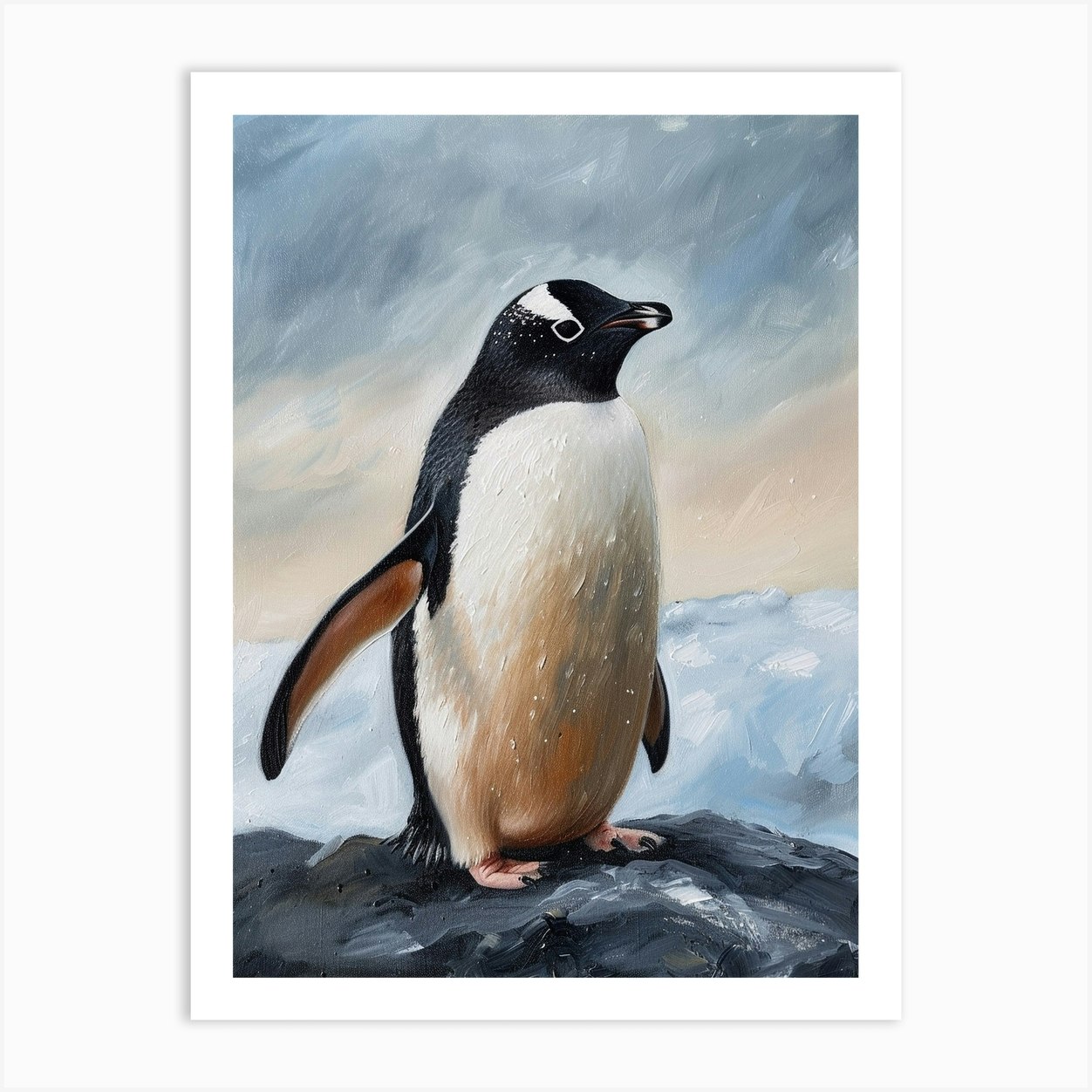 Adlie Penguin Bartolom Island Oil Painting 2 Art Print by Energy of the ...