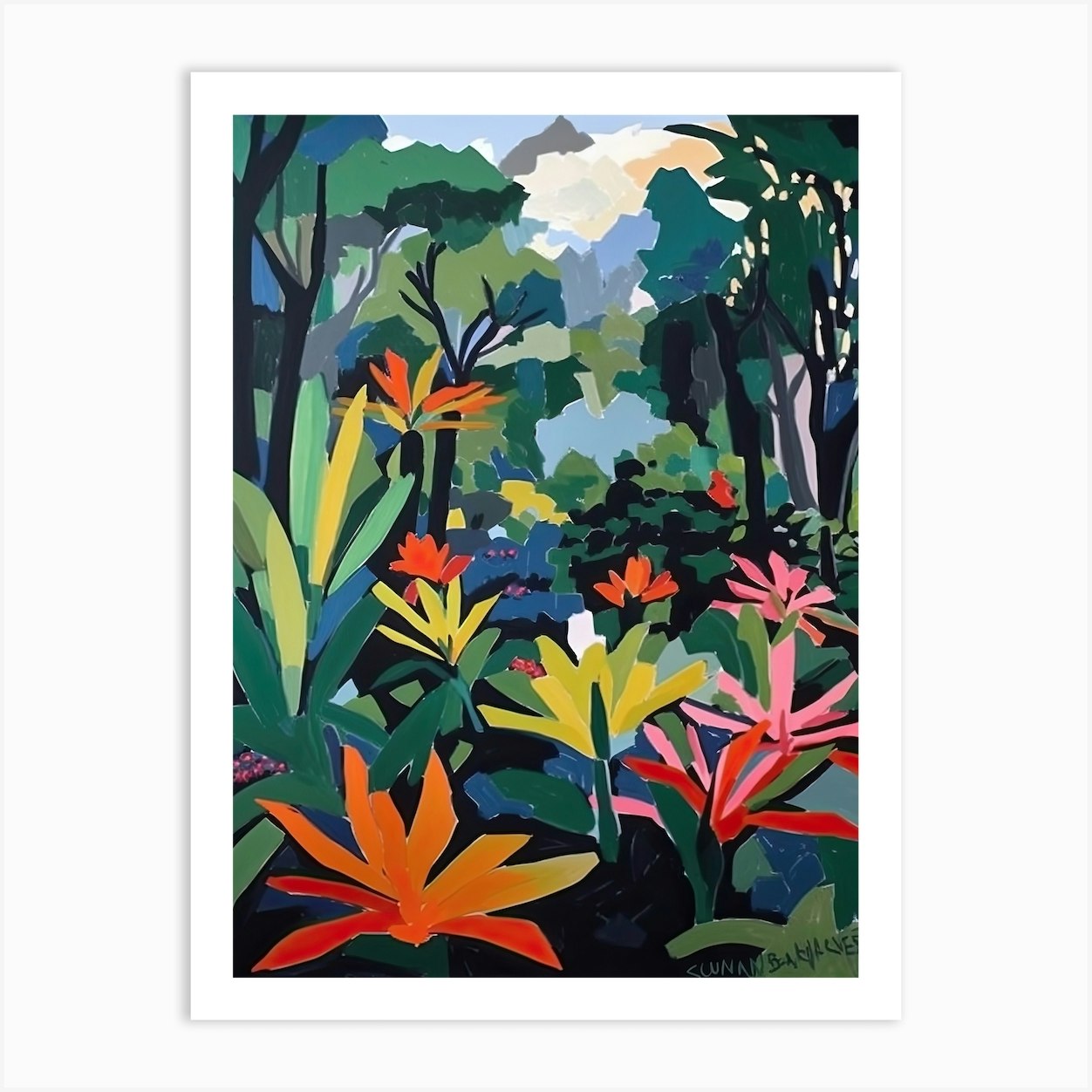 Kirstenbosch Botanical Gardens, South Africa, Painting 2 Art Print by ...