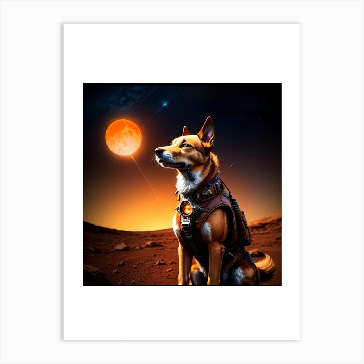 Realistic Dog On Mars Art Print by Harshit Mishra Fy
