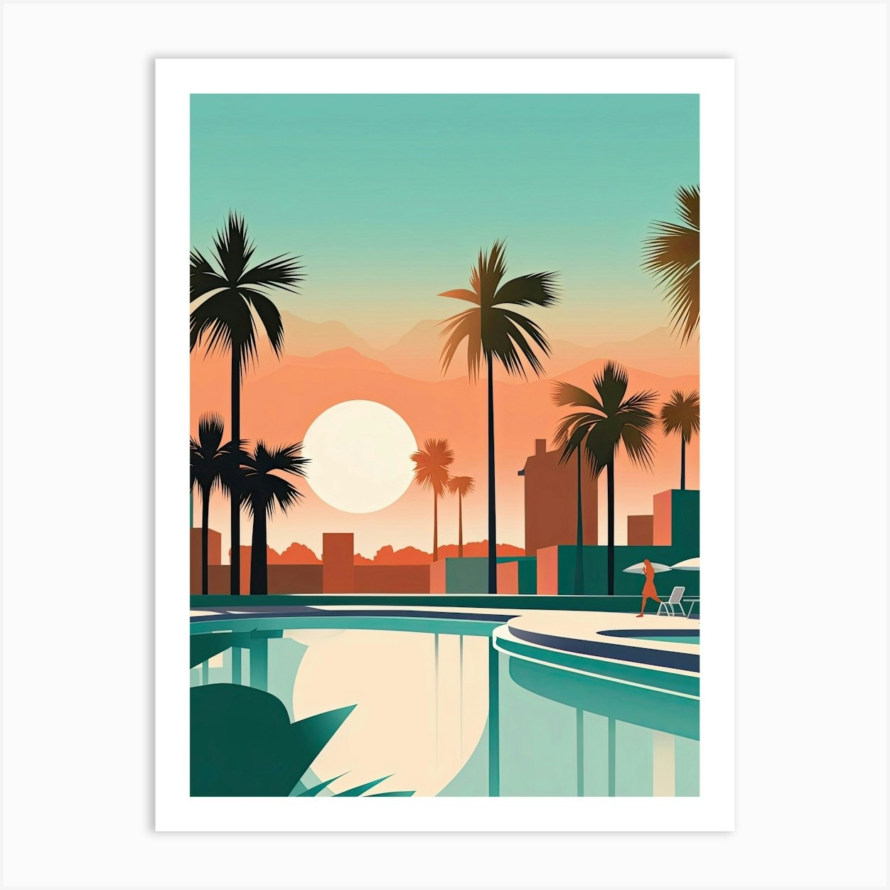 Myrtle Beach South Carolina, Usa, Bold Outlines 2 Art Print by Dreamy
