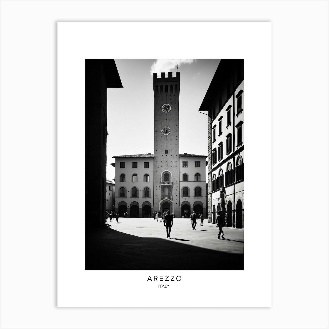 Poster Of Arezzo Italy Black And White Analogue Photography 1