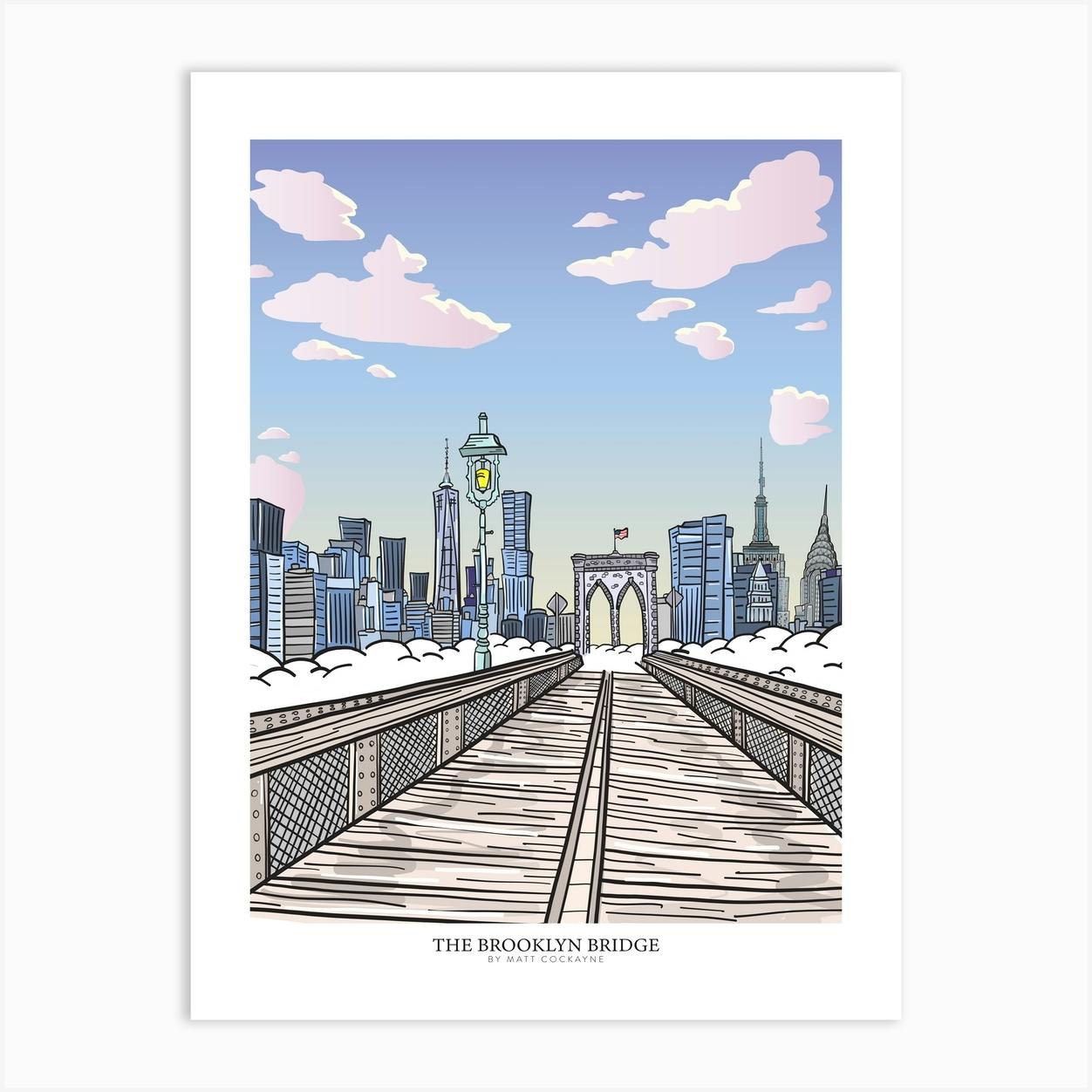 Brooklyn Bridge Text Version 9600p X 7200p Day Art Print By Matt ...