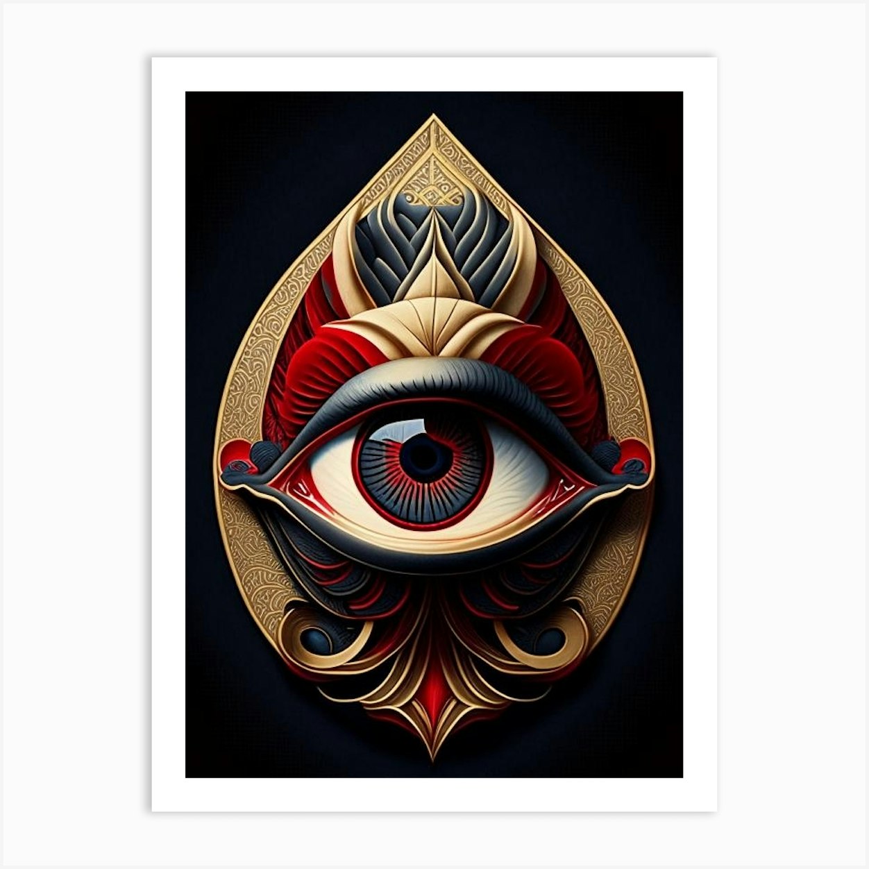 Third Eye Symbol 2 Japanese Ukiyo E Style Art Print By Symbolic Expressions Fy 0471