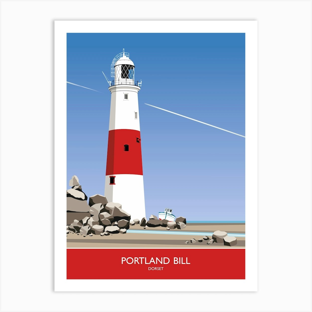 D D Designs Wall Art Portland Bill Art Print by Diva Doodle Designs Fy