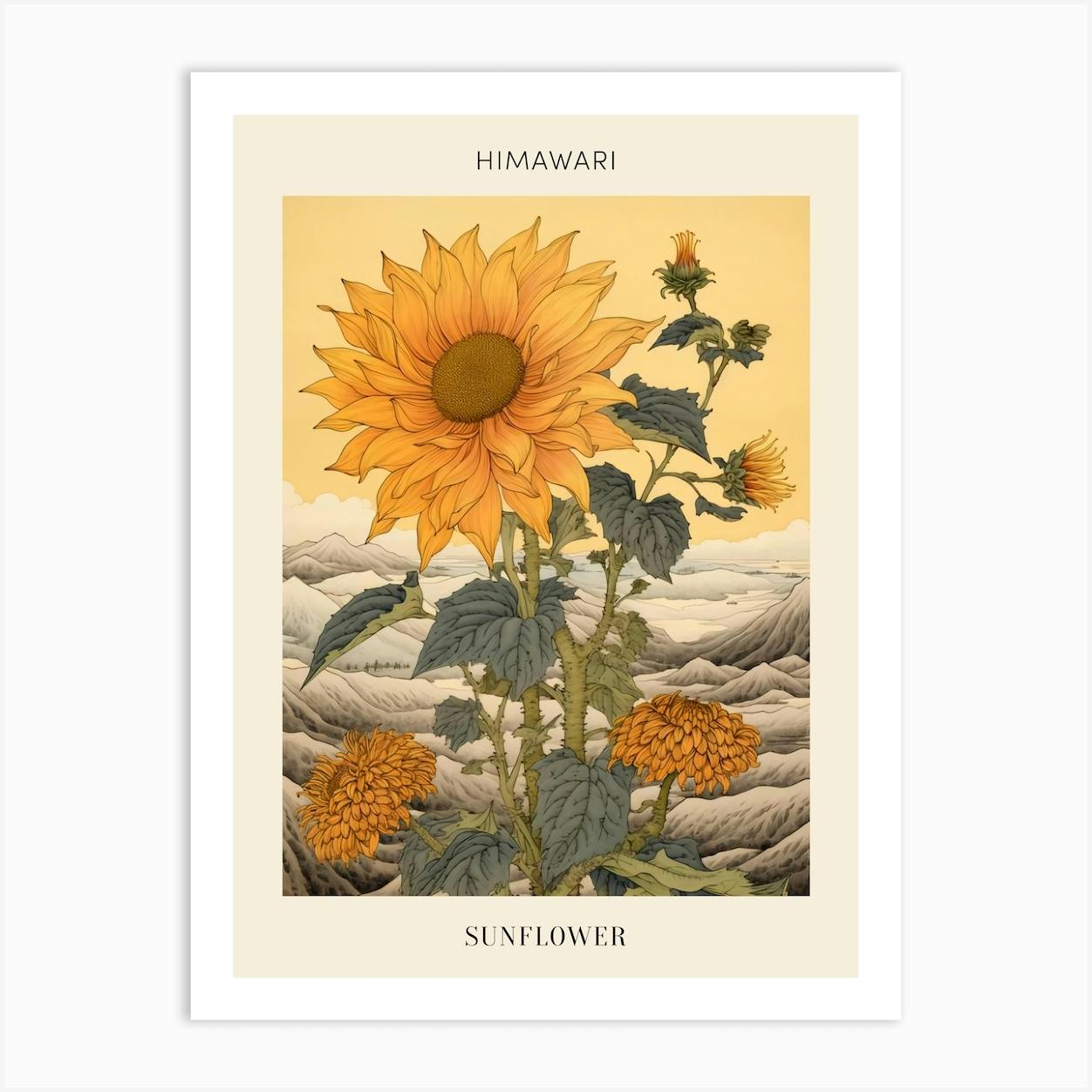 Picture with sunflowers-ひまわり Amazon.com: ZXHYWYM Sunflower Canvas Wall Art Vintage