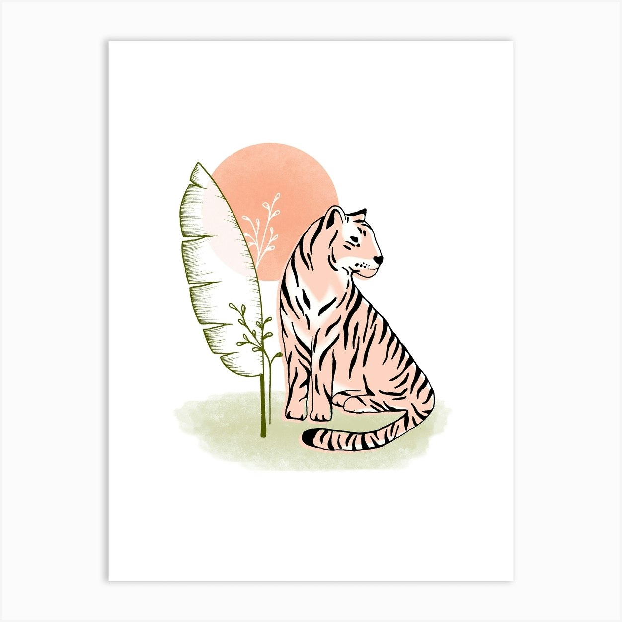 Pink Tiger Art Print by Barlena - Fy