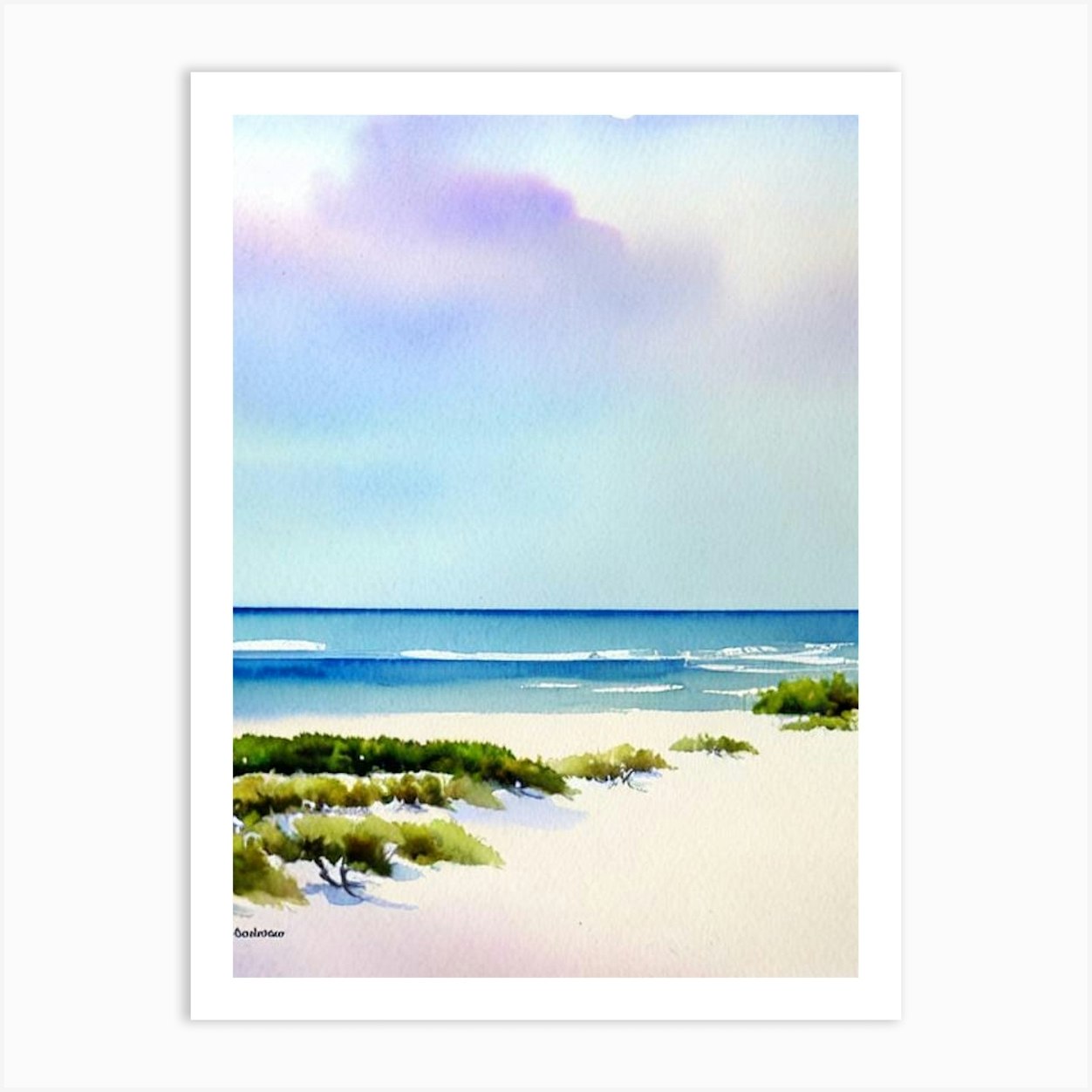 Myrtle Beach 3, South Carolina Watercolour Art Print by Sand & Surf Prints