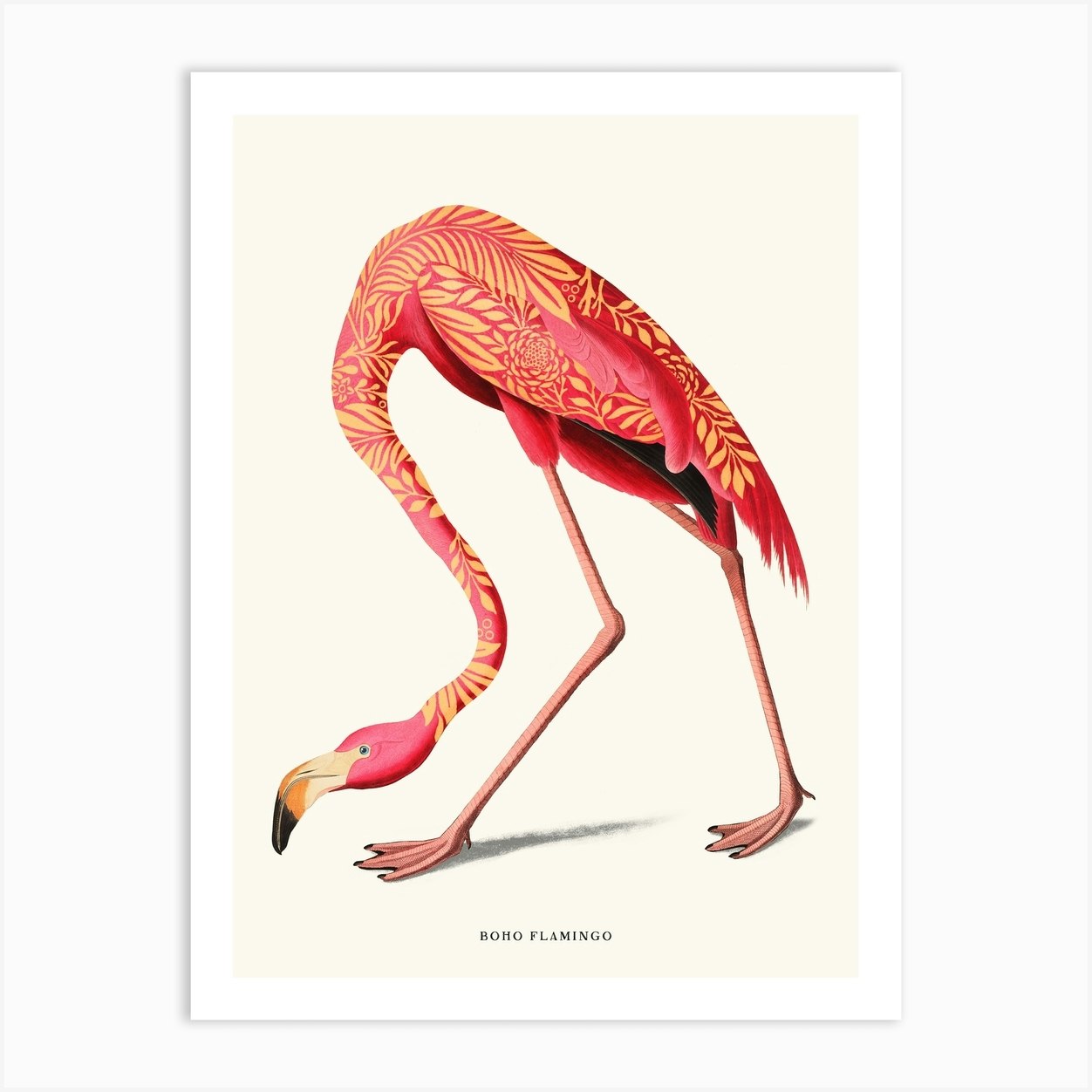 Boho Flamingo Art Print by Jonas Loose - Fy