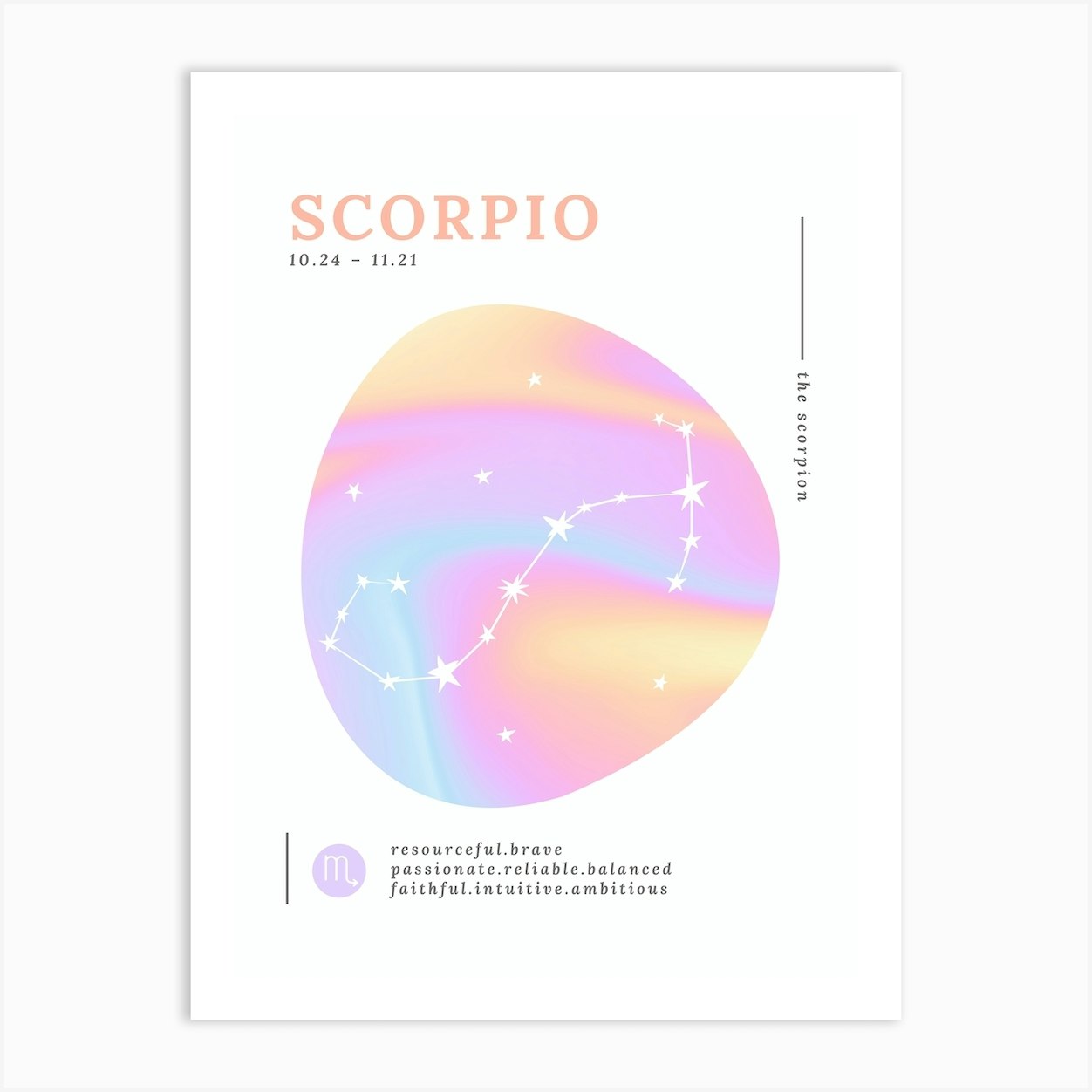 Scorpio Zodiac Sign | Aura Brights Art Print by Jande Summer - Fy