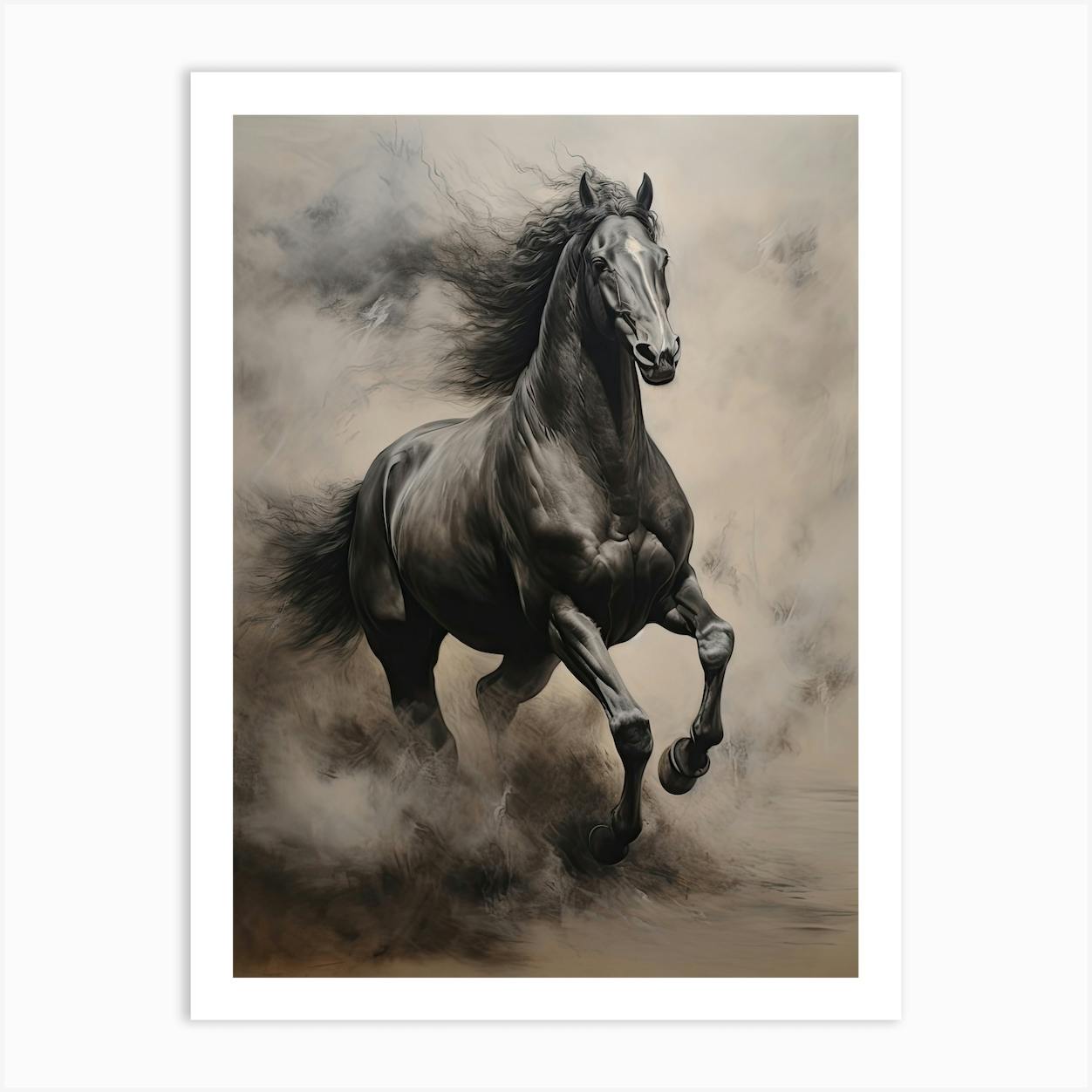 Running horses Original hot Watercolor,Watercolor Painting,Horse Gifts,Artwork,Grisaille art,Horse,Running horse,