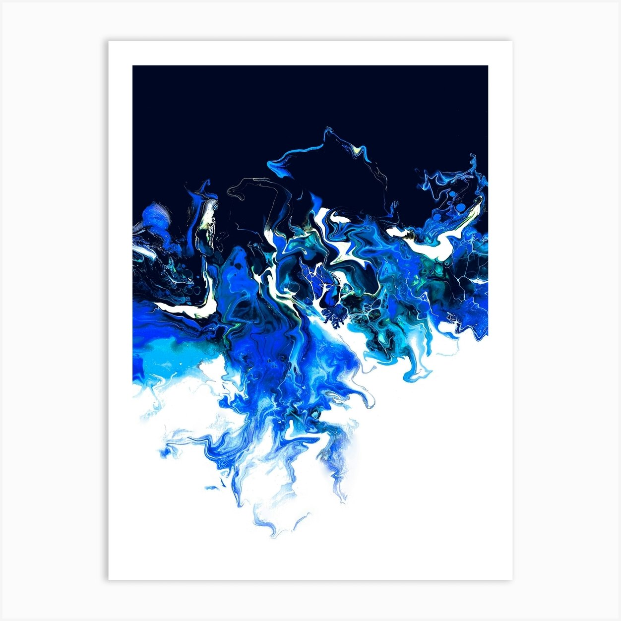 Blue Colorful Wave Art Print by Spellbound Fine Art - Fy