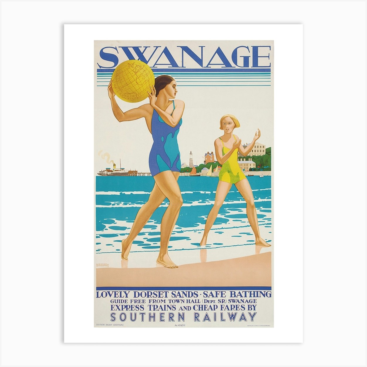 Swanage Art Print by Vintage Print and Poster Collection - Fy