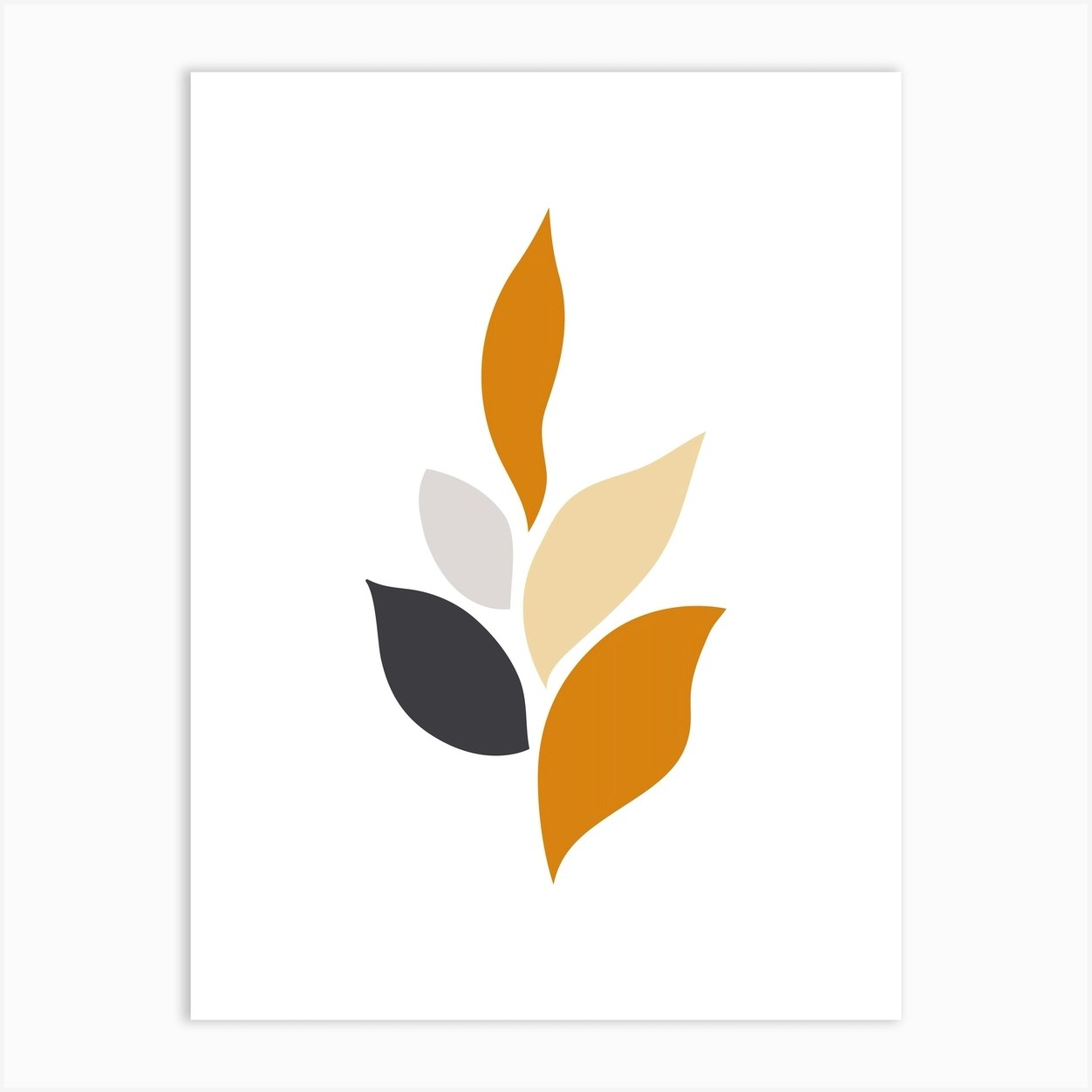 Modern Abstract Leaves Art Print by Hecetu Fy