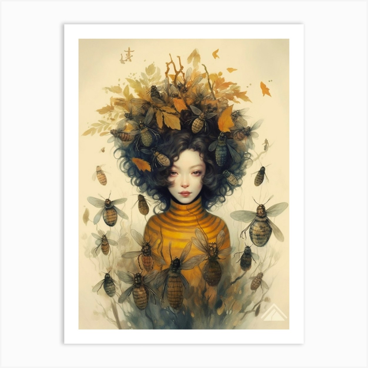 Queen Bee Beehive Watercolour Illustration 2 Art Print by Flora ...