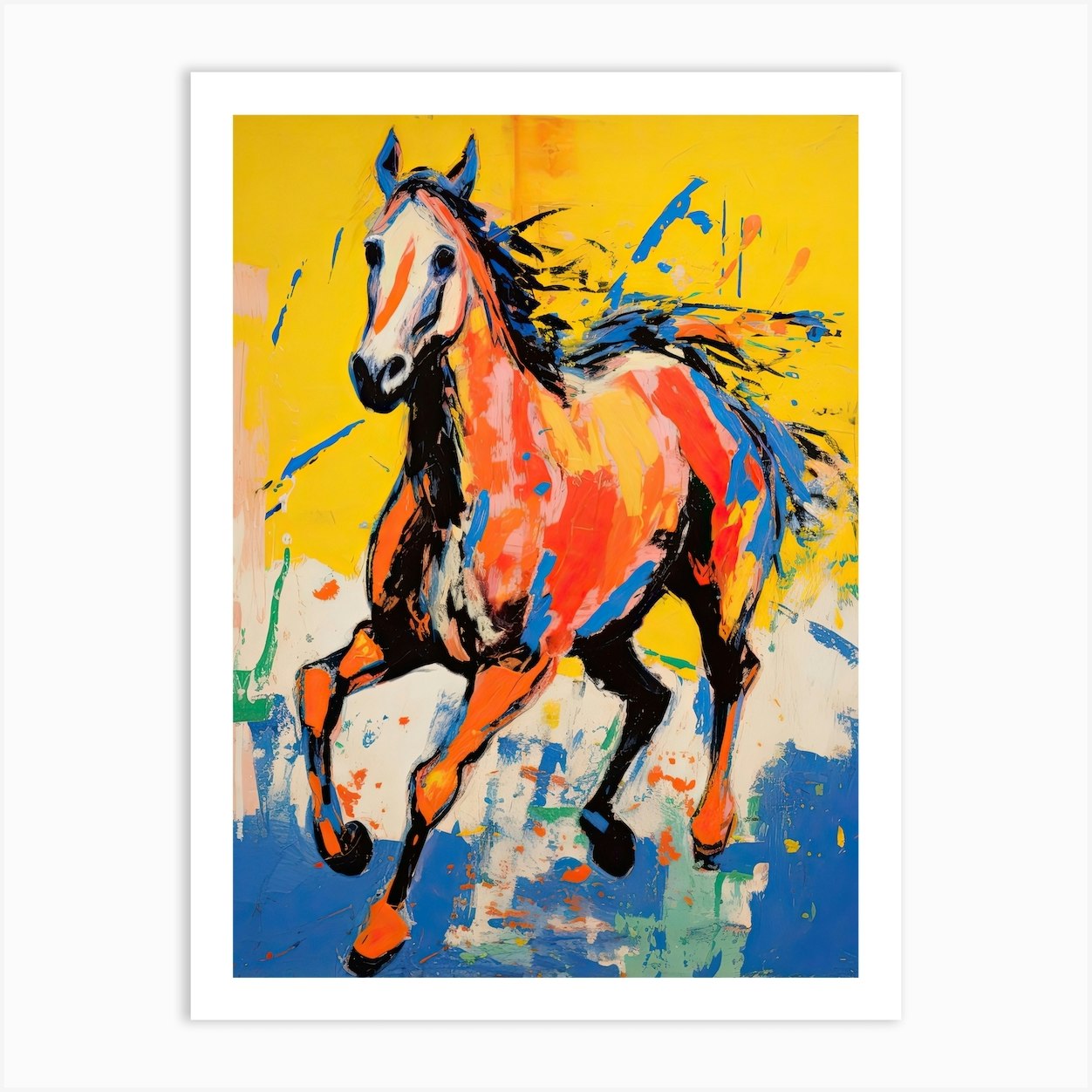 A Horse Painting In The Style Of Fauvist Techniques 2 Art Print by ...