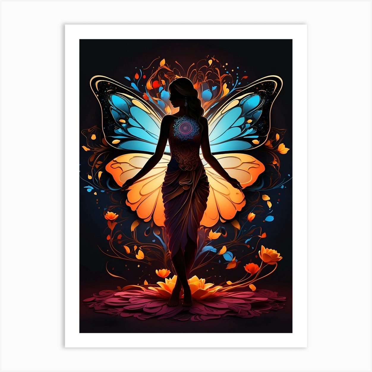 Butterfly Woman Art Print By Balram Giri Fy