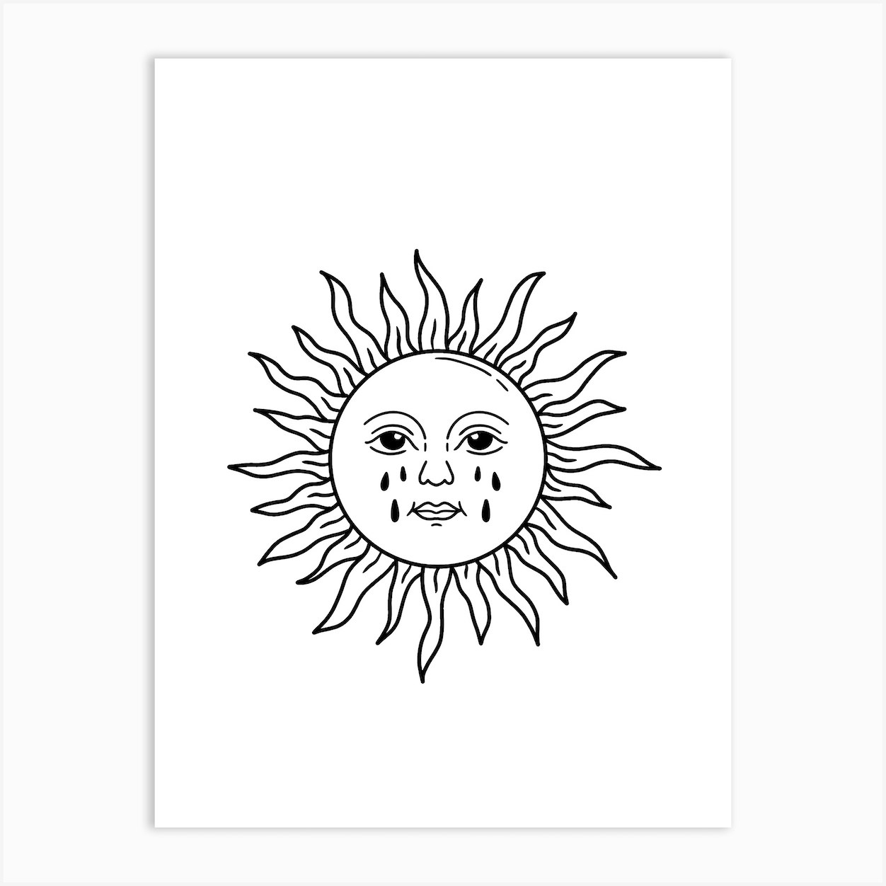 Sad Sun Art Print by JDuke Illustrations Fy