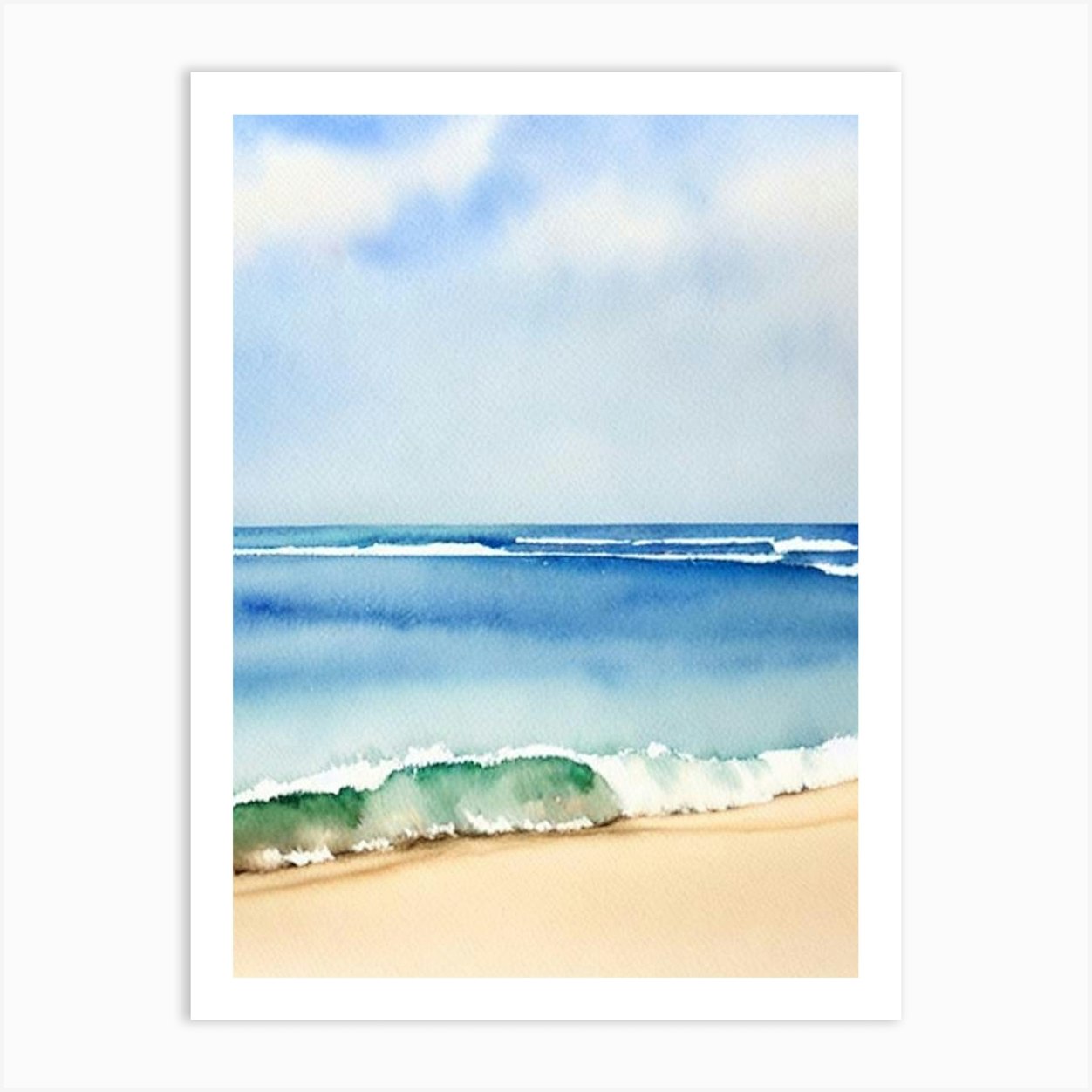 Narrabeen Beach, Australia Watercolour Art Print by Sand & Surf Prints - Fy