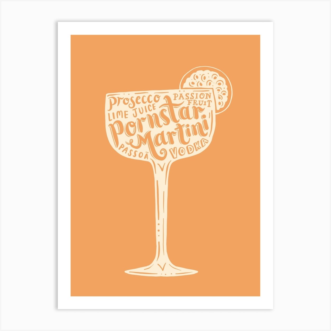 Pornstar Martini Cocktail Art Print By Lucy Loves This Fy