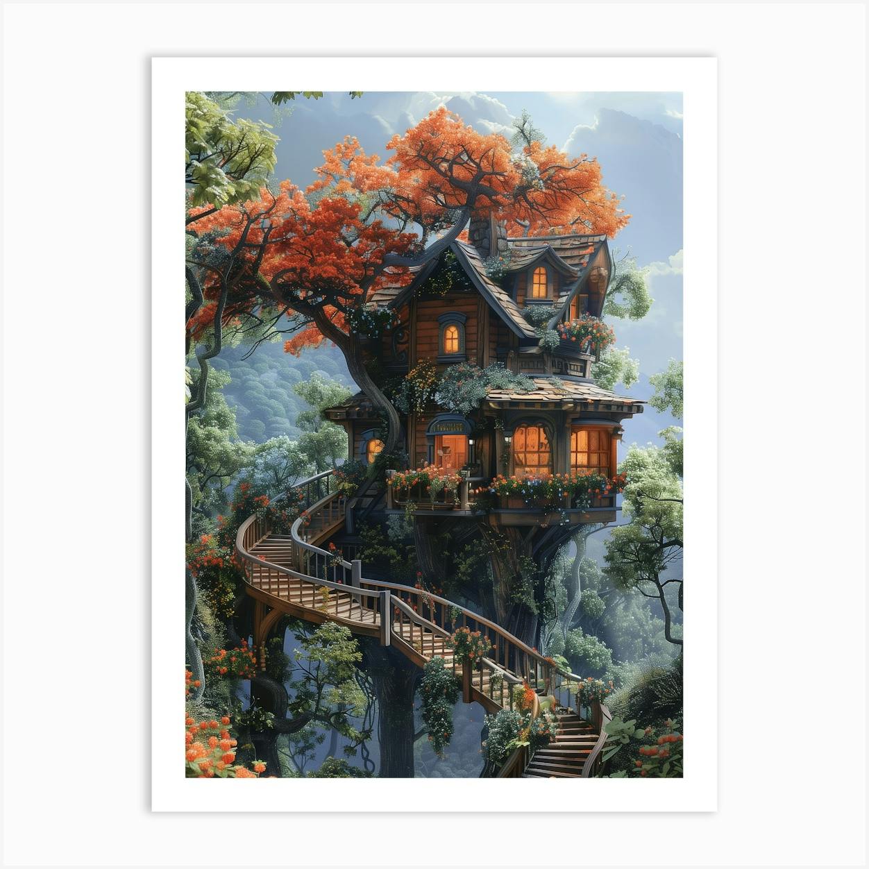 アクリル絵画　“Tree House” e2e13858-0f5d-4d8c-8bf2-
