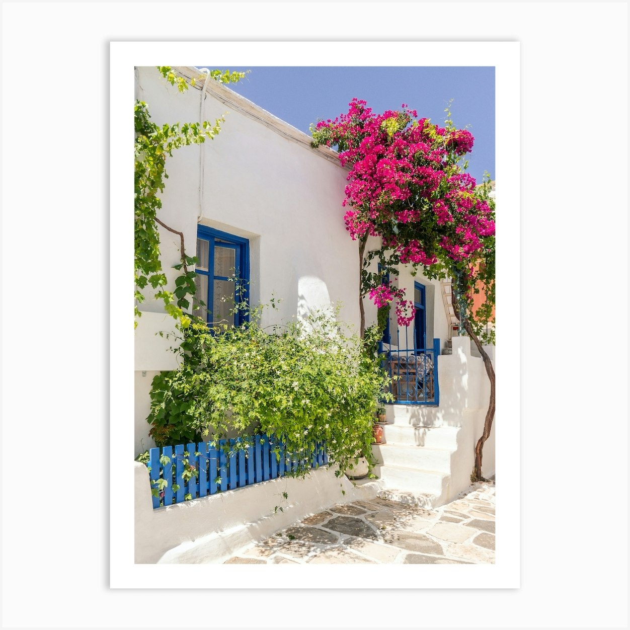 Pink Bougainvillea In Paros Art Print by Natasha Riha Photography - Fy