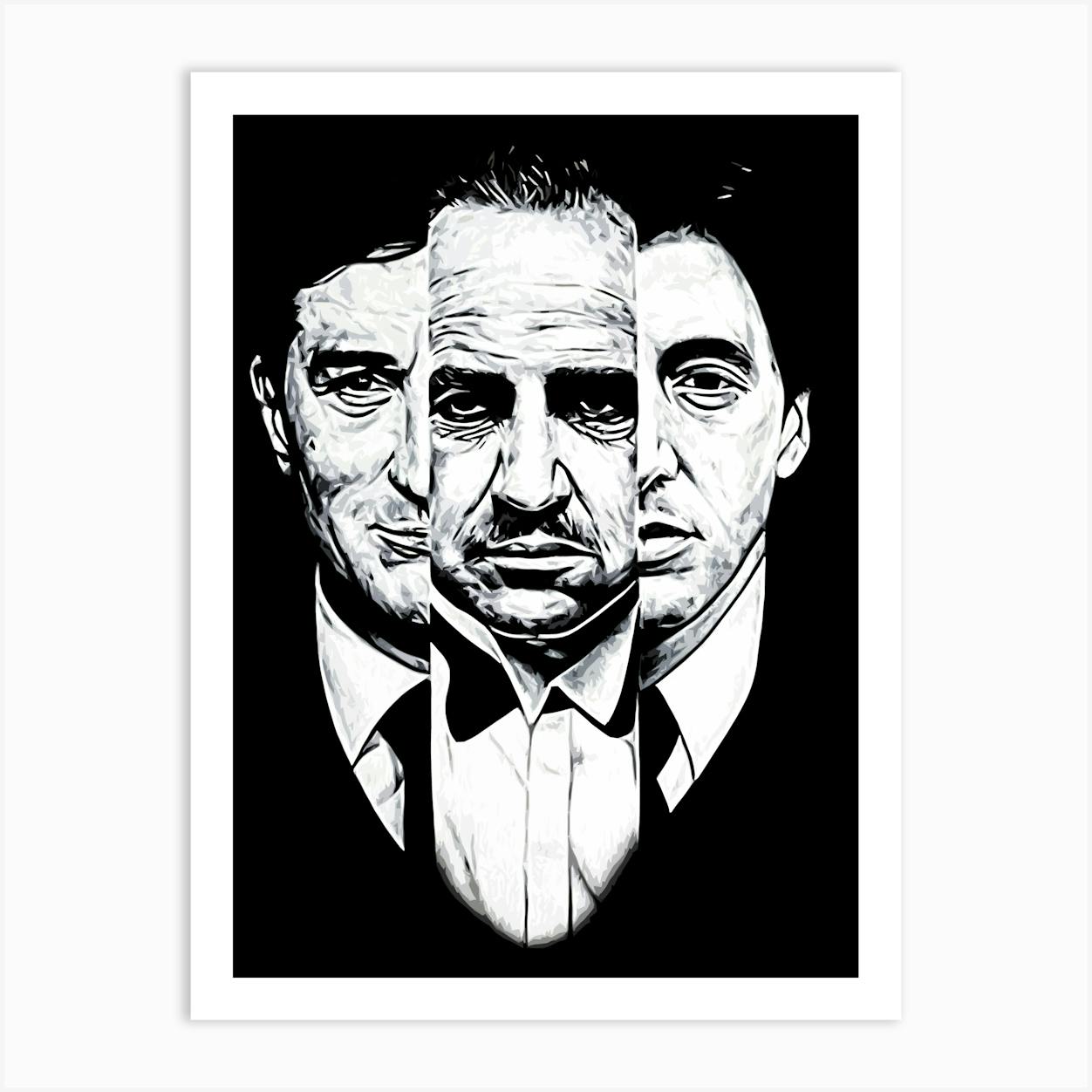 『The Godfather』P8 油彩画 人物画 アート The Godfather- Pop-Art Wall Art - Canvas Featuring `Marlon