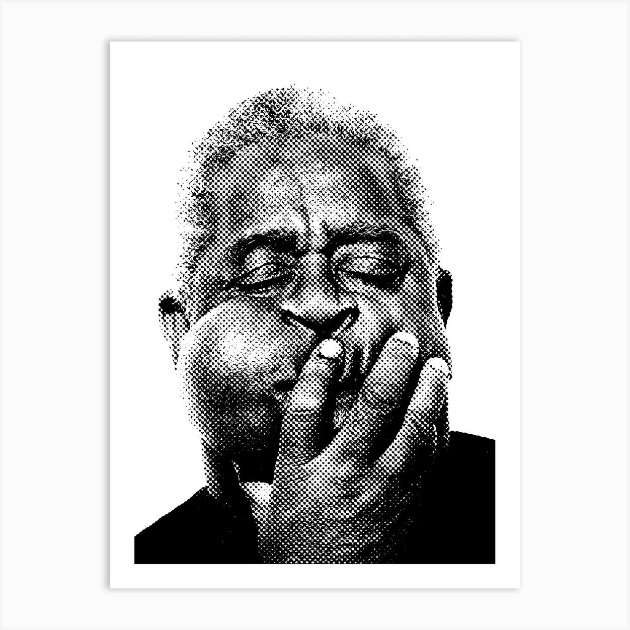 Dizzy Gillespie American Jazz Trumpeter in Line Illustration