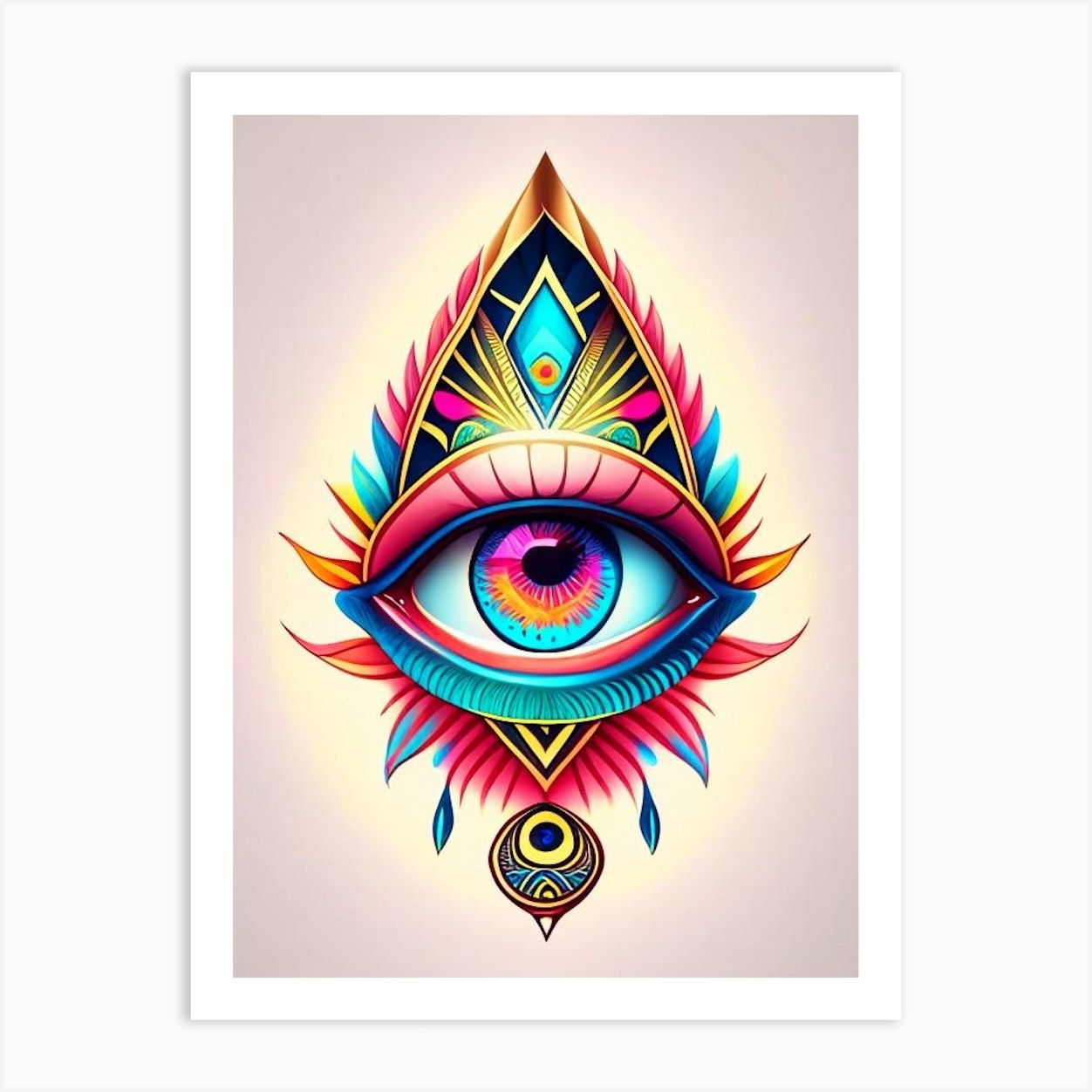 Pineal Gland, Symbol, Third Eye Tattoo 4 Art Print by Symbolic