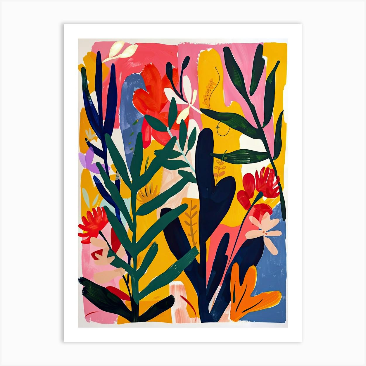 Mystical Leaves Matisse Style Art Print by Bauhaus-Syndicate