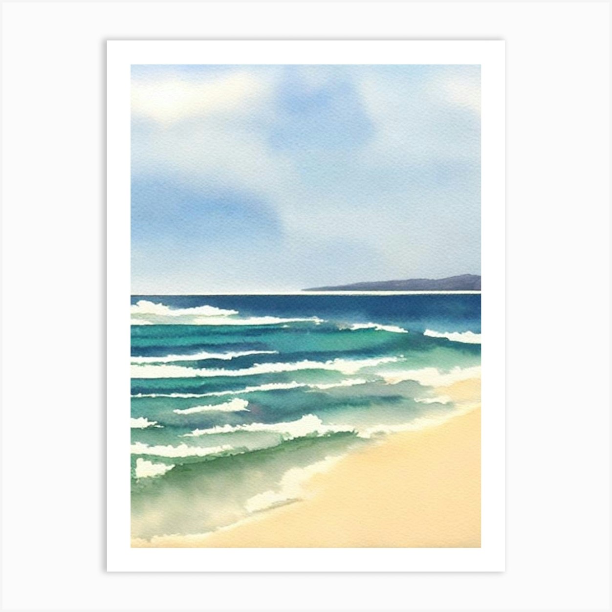 Freshwater Beach, Australia Watercolour Art Print by Sand & Surf Prints ...