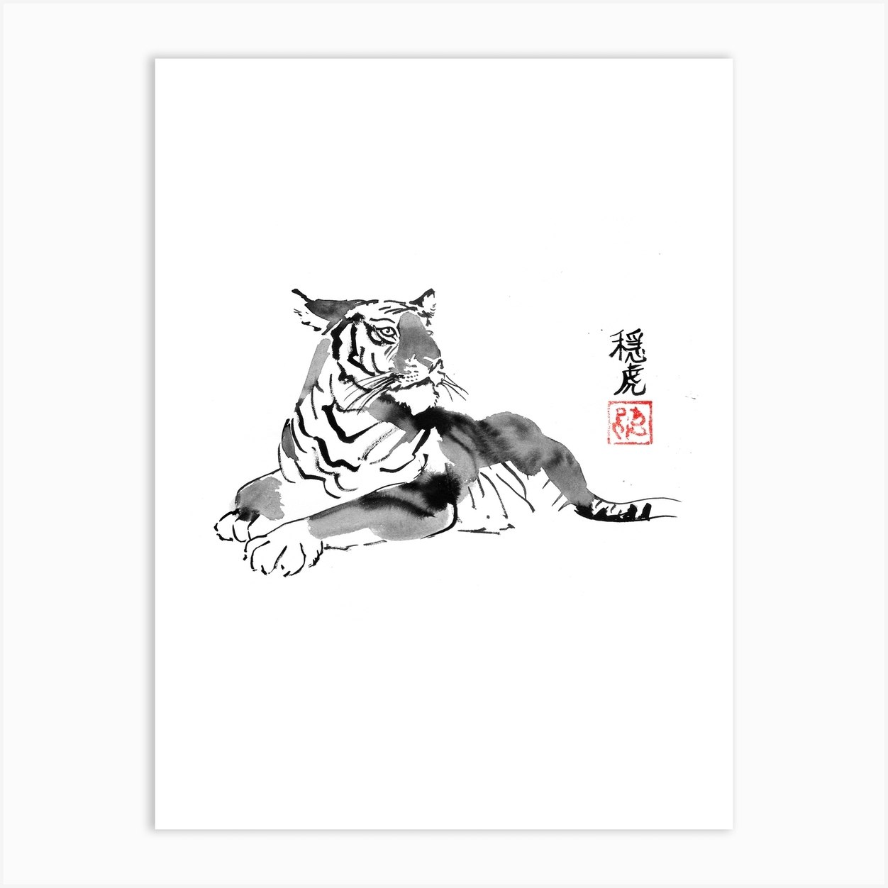 Tiger Art Print by Pechane Sumie Fy