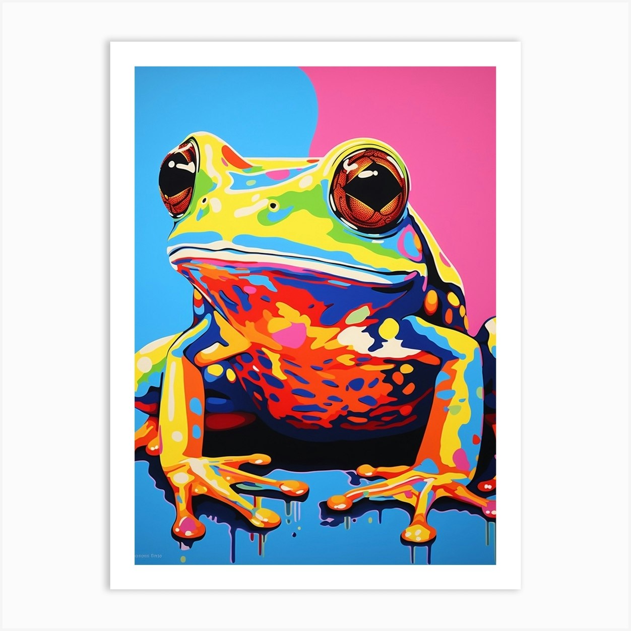 Colourful Vivid Pop Art Frog 4 Art Print by PopArt Pals - Fy