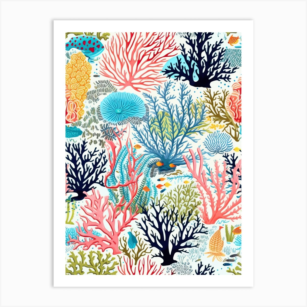 Great Barrier Reef In Australia, Inspired Travel Pattern 2 Art Print by ...