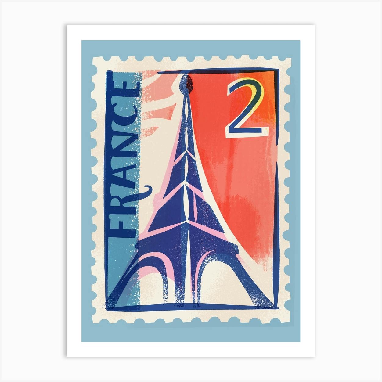 France Postage Stamp Art Print