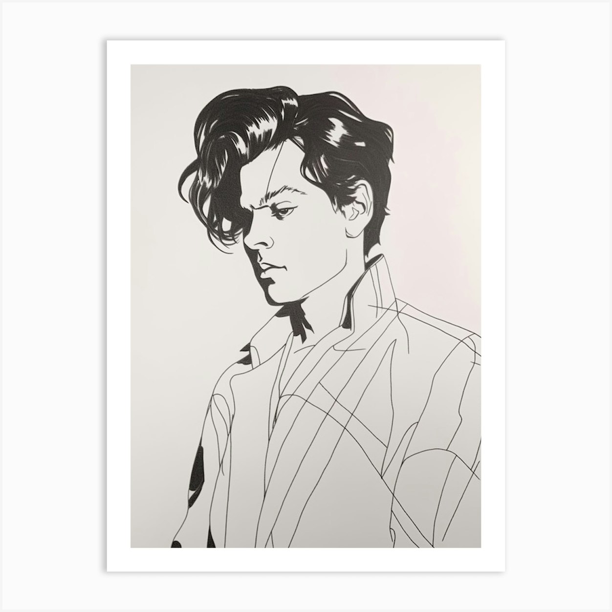 Harry Styles Line Drawing 3 Art Print By Print Cult - Fy