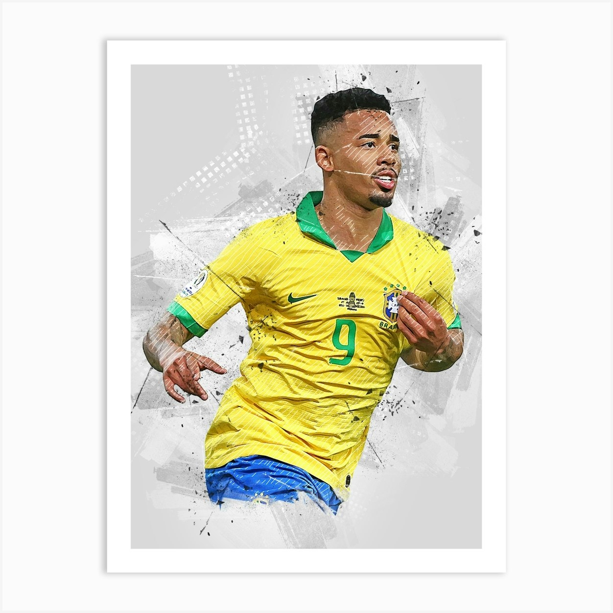 Gabriel Jesus Celebration Brazil Art Print By Kunstudio - Fy