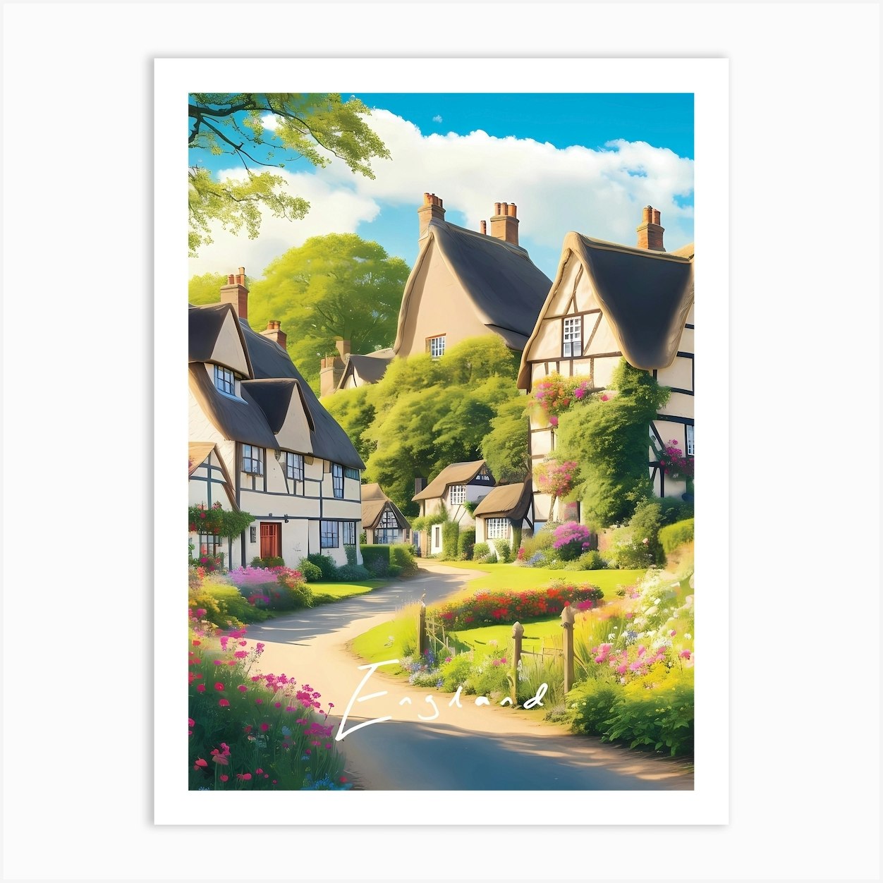 England Art Print by Charnwood Prints Fy