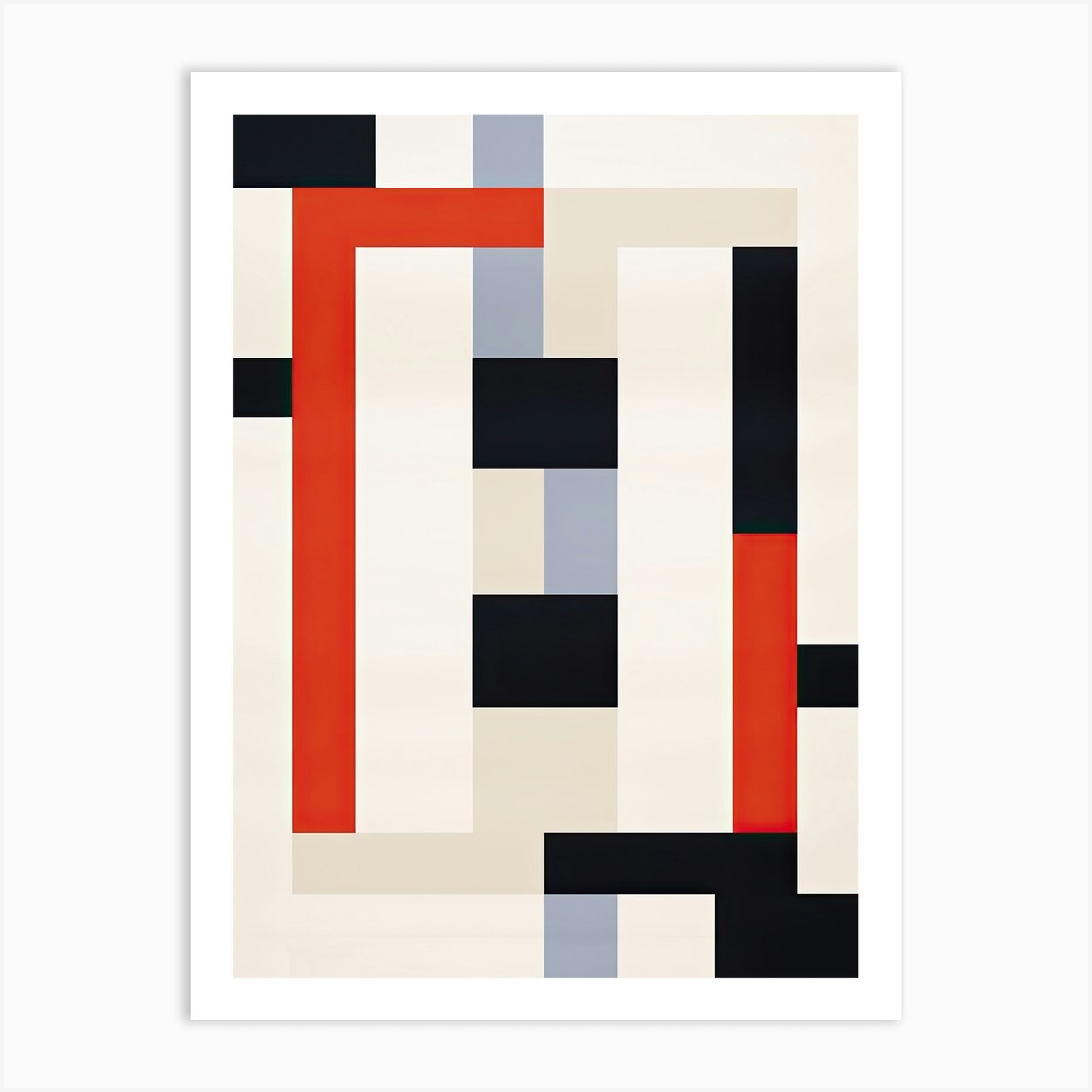 Angular Artistry; Mid Century Geometric Composition Art Print by Art ...