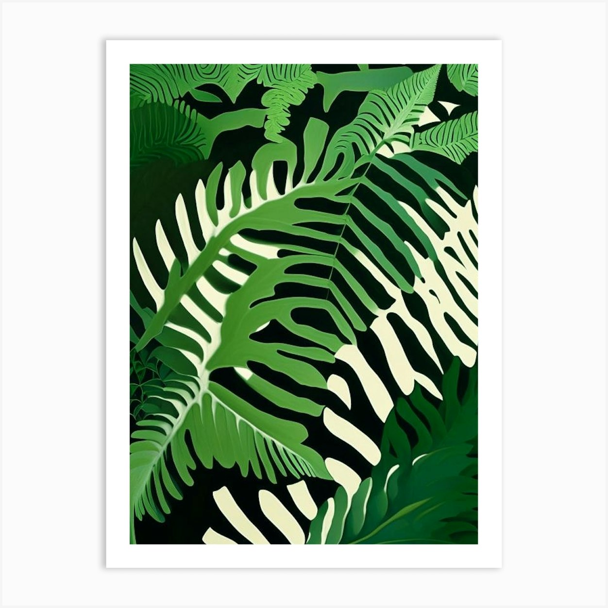 Upside Down Fern Vibrant Art Print by Ferntastic Prints - Fy